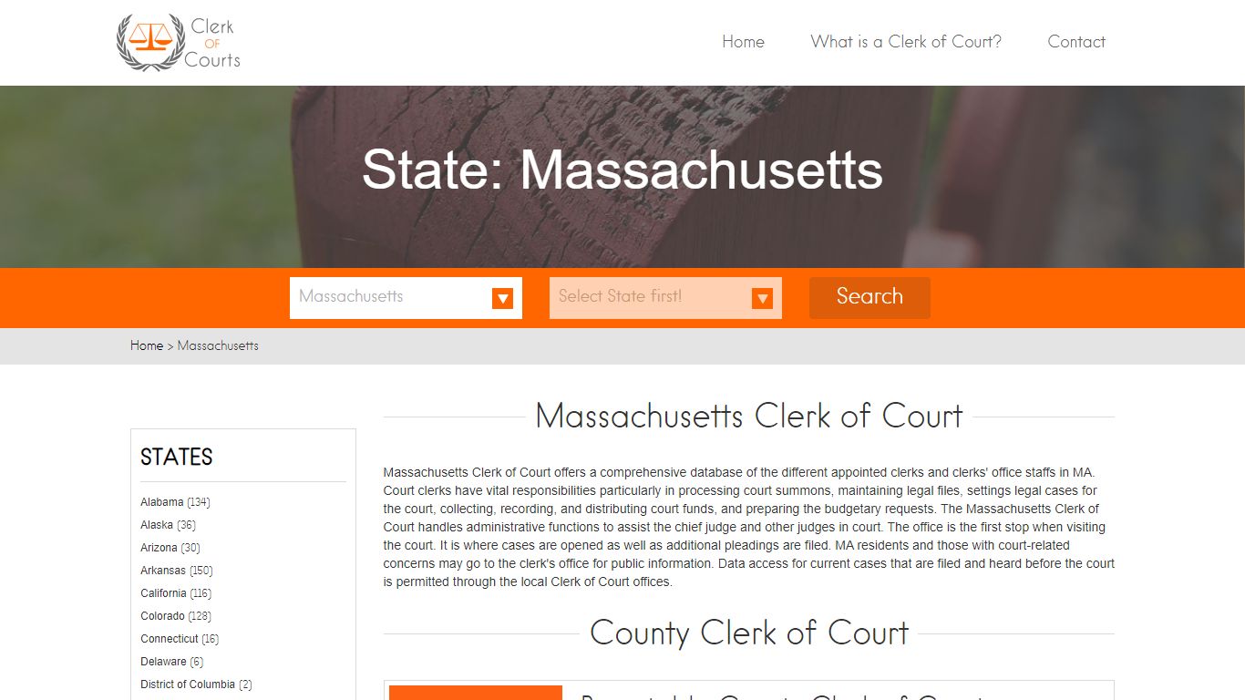 Find Massachusetts Clerk of Courts – County Clerk of Courts in MA
